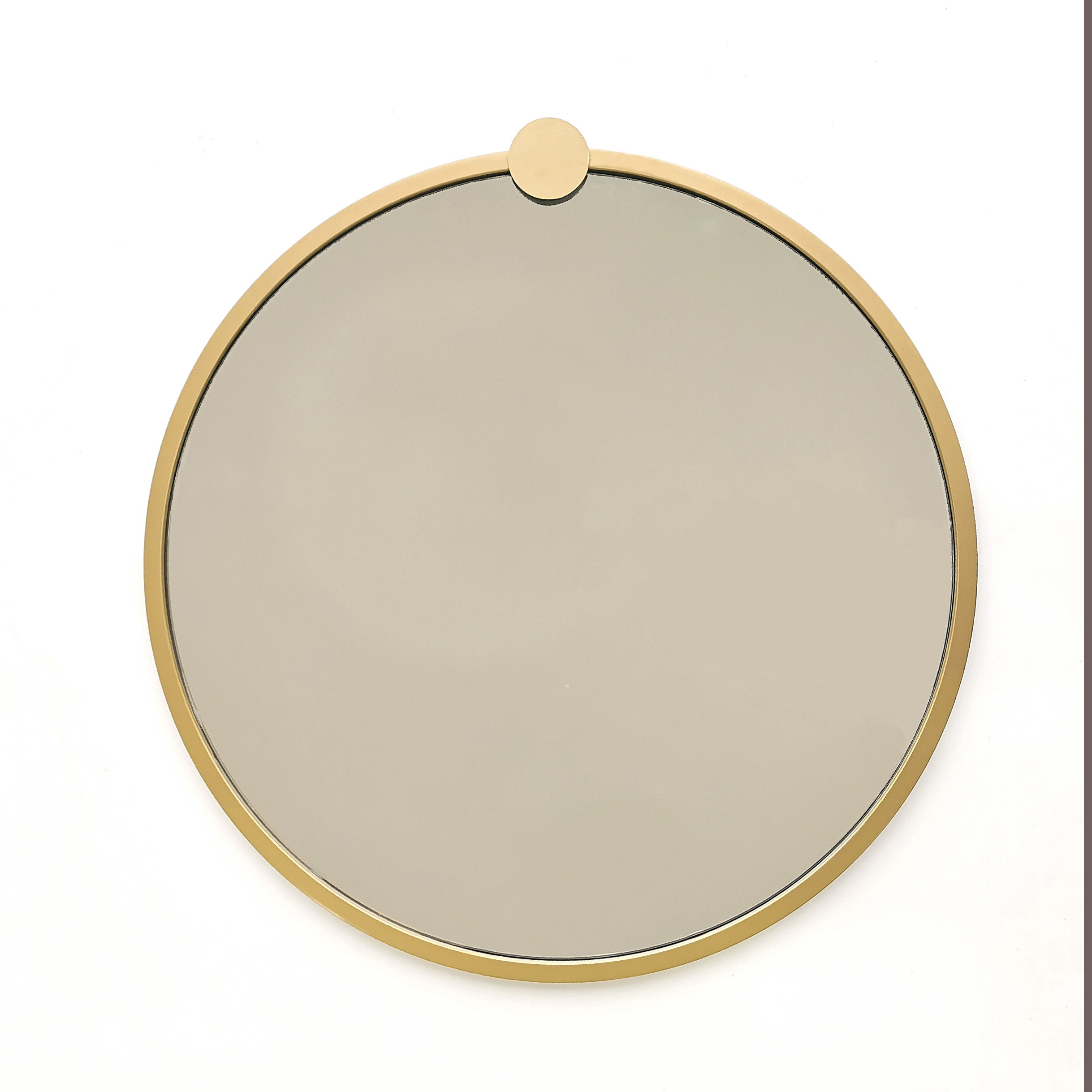 Gold Metal Framed Circular Mirror