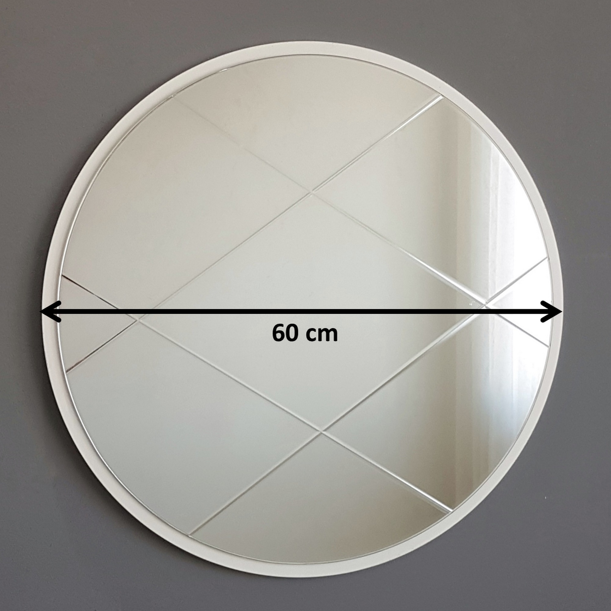 Diamond Patterned Circular Mirror
