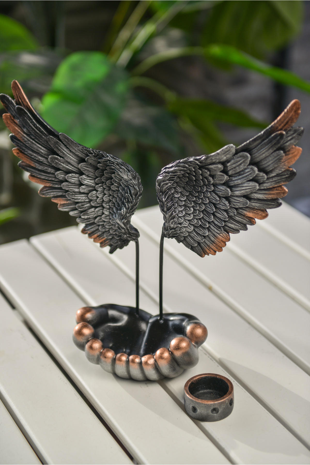 DECORATIVE ANGEL WINGED HAND IN CANDLE HOLDER SPECIAL DESIGN
