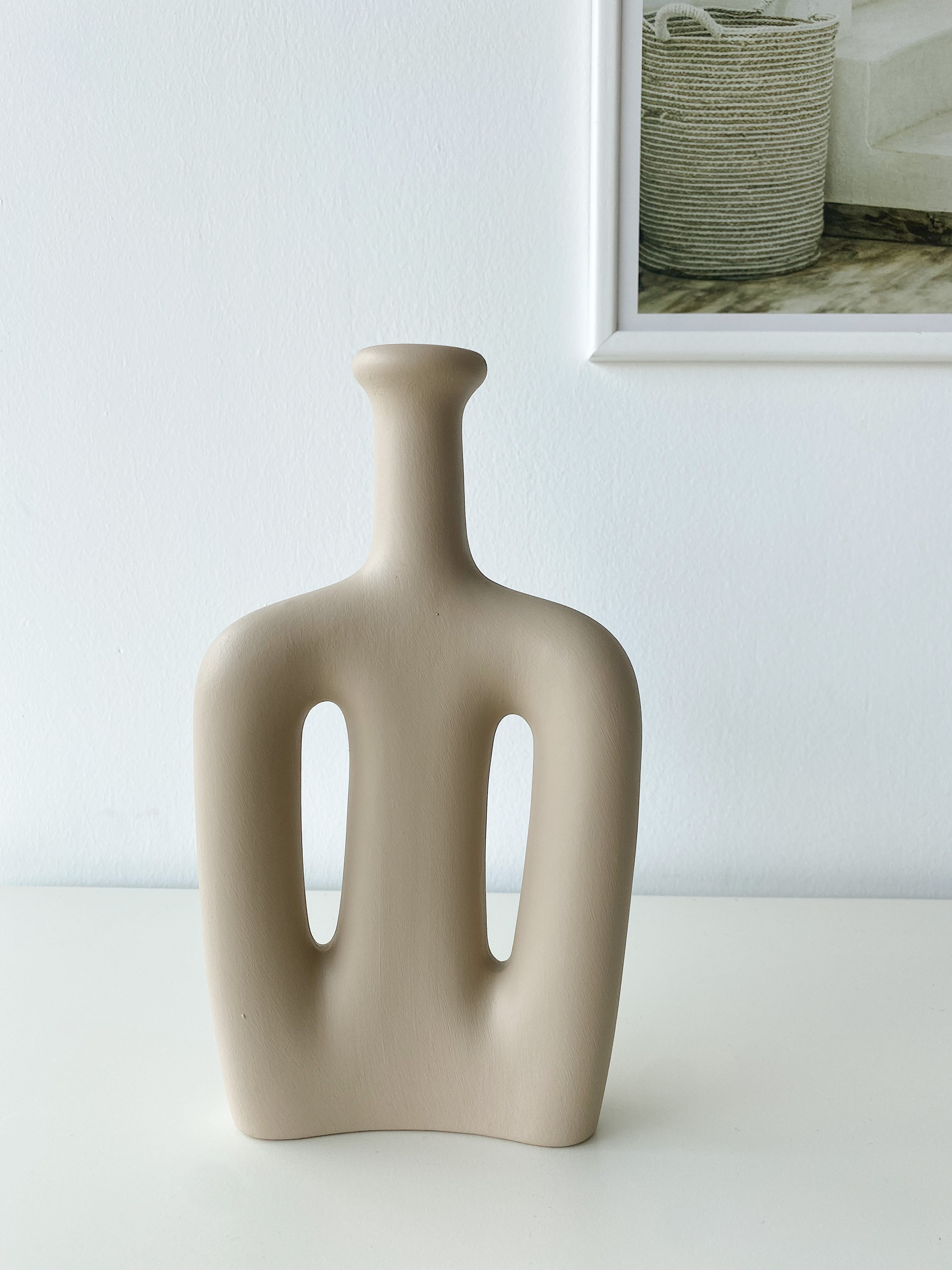 Lotus Ceramic Vase White Beige