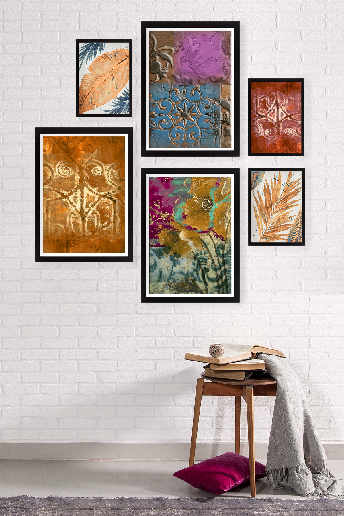 Set of 6 paintings Wild Nature
