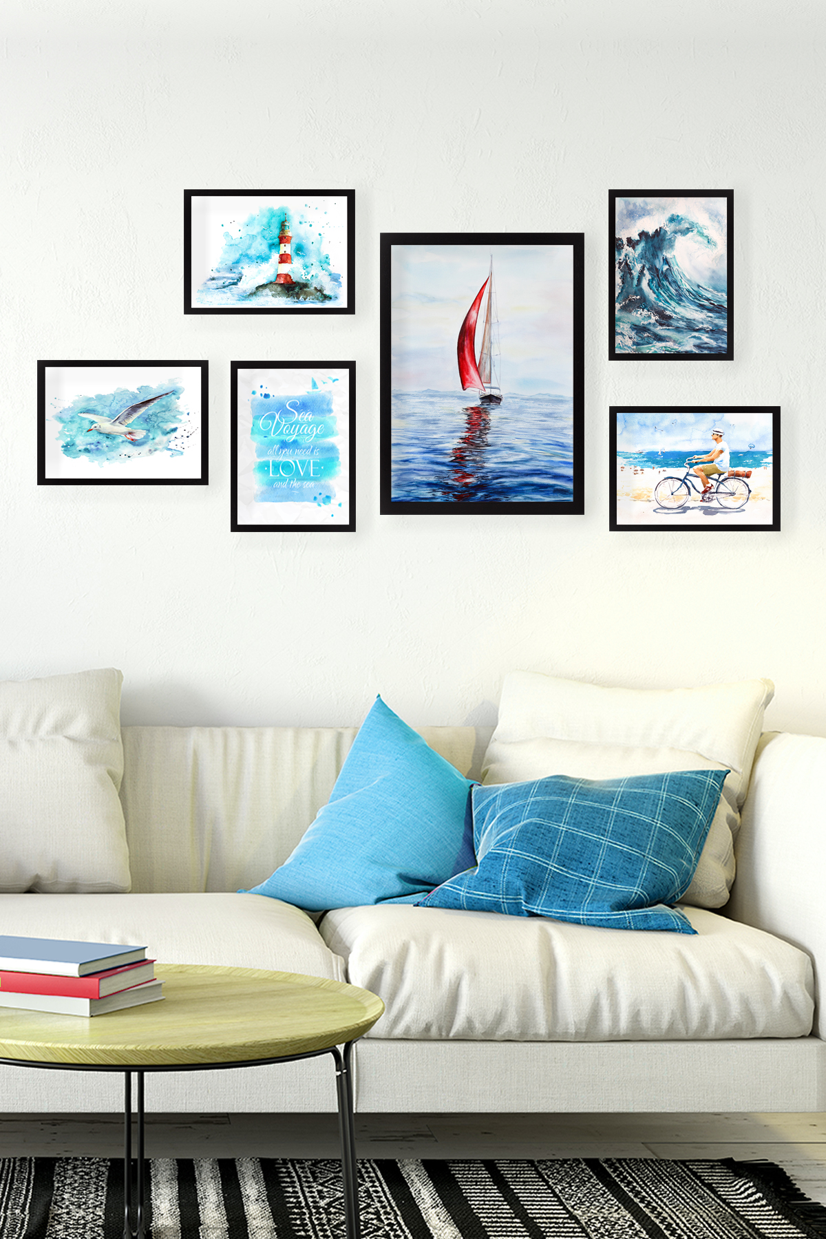 Set of 6 paintings Sea Voyage