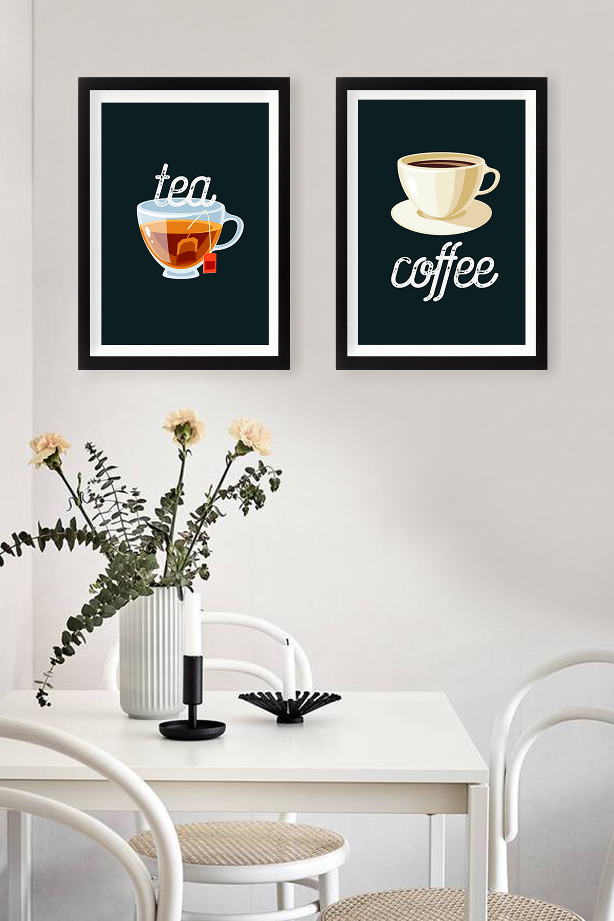 Set of 2 paintings Coffee and Tea 34x44 cm