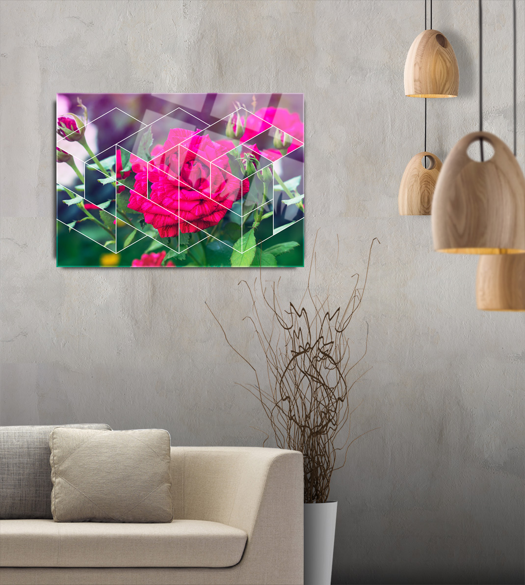 Digital Printed 55x70 Multicolor Glass Painting