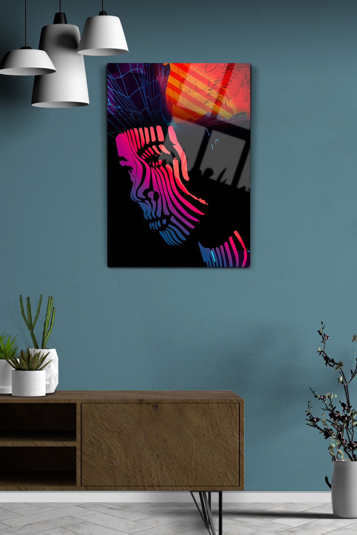 Digital Printed Multicolor 55x70  Glass painting