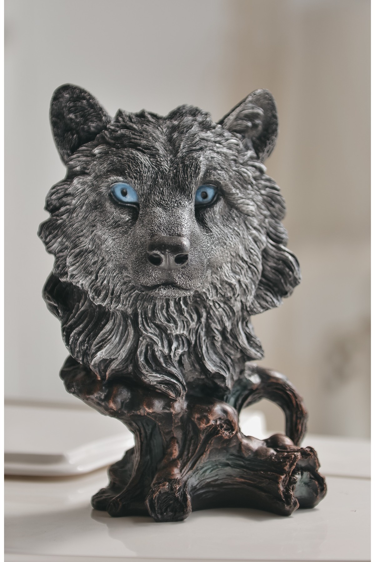 Blue Eyed Wolf figure figurine medium size